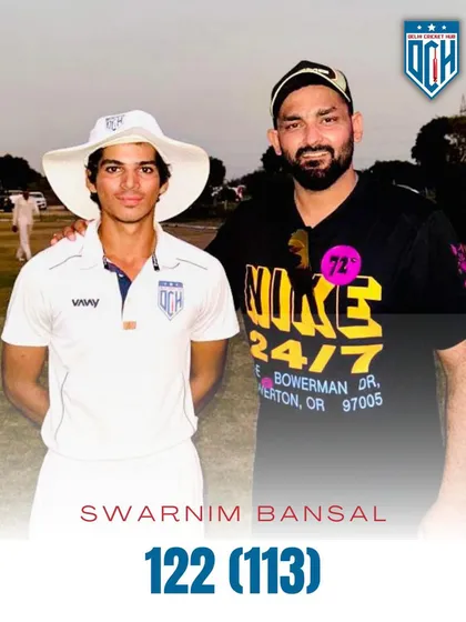 With Swarnim Bansal after his brilliant century of 122 runs. His technique and temperament are top-notch.