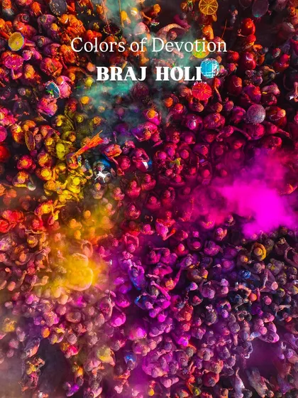 Colors of Devotion: Braj Holi. This is more than just a festival; it's a deeply spiritual and emotional experience. The aerial view helps capture the collective energy of the celebration.