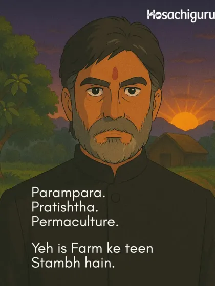 Parampara. Pratishtha. Permaculture. Yeh is Farm ke teen Stambh hain. This content is a little extra organic, because we like it that way.