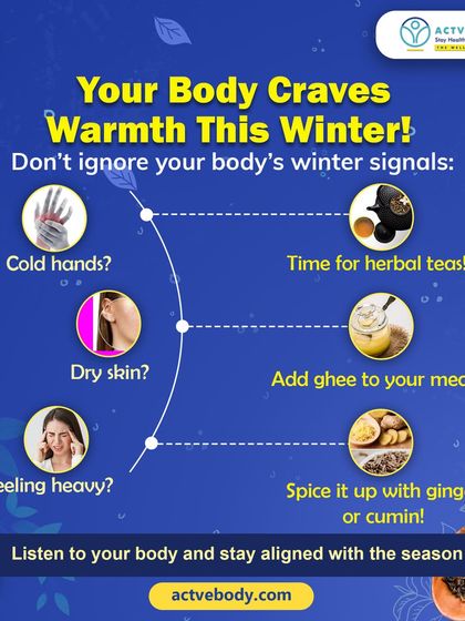 Listen to Your Body's Signals This Winter. Your body gives you clues about what it needs. Cold hands? Sip herbal tea. Dry skin? Add ghee to your meals. Feeling heavy? Use digestive spices like ginger. I teach you how to listen to these signals and stay aligned with the season.