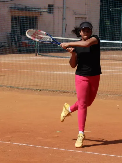 A player in perfect position to strike a forehand. Footwork is the foundation of every great shot.