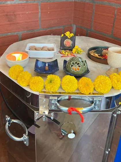 For me, the kiln is more than just a machine. I held a small puja to welcome Ember into our studio, as it plays such a sacred role in turning soft clay into something permanent and beautiful. This is where the final transformation happens.