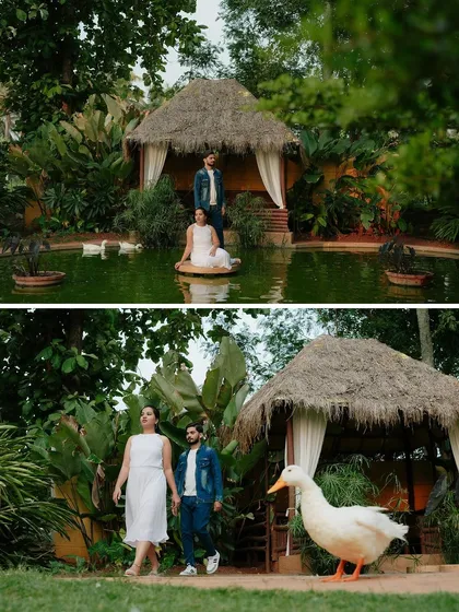 A fun and quirky set of photos from the resort shoot, including an appearance by a friendly duck. I love capturing these unexpected, spontaneous moments that make a photoshoot memorable.