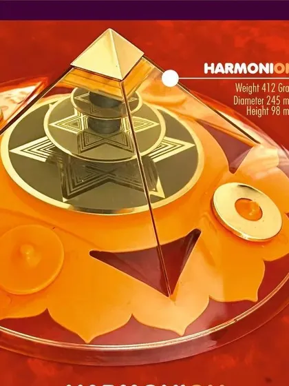 This is the Harmonion, a powerful pyramid yantra designed to create harmony. Its specific geometry and materials help to balance the energy in a space, promoting positive emotions and healthier relationships.