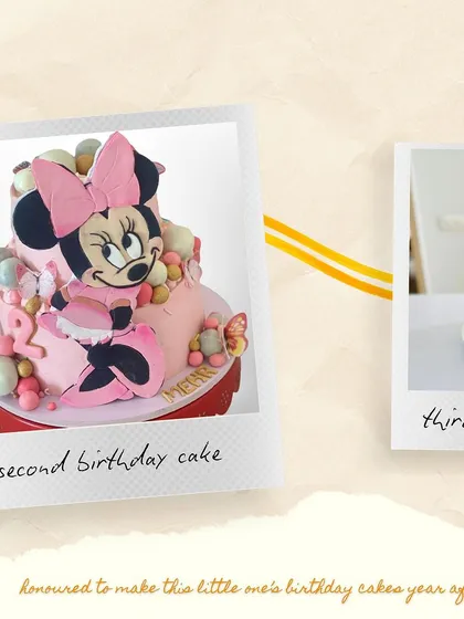 Three years, three amazing birthday cakes! It's been an honour to make this little one's cakes, from her second birthday Minnie Mouse cake to her third birthday unicorn cake.