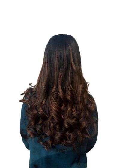 A stunning before and after transformation. This image shows the beautiful results of a professional coloring and styling session performed by one of our trainees.