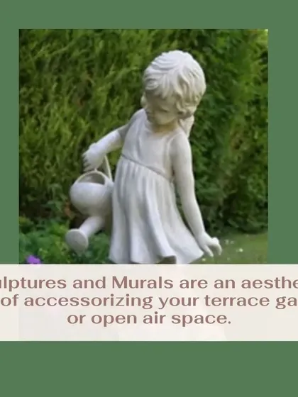 This classic sculpture of a girl with a watering can adds a touch of whimsical charm to the garden. It’s a timeless piece that blends beautifully with traditional or cottage-style landscapes.