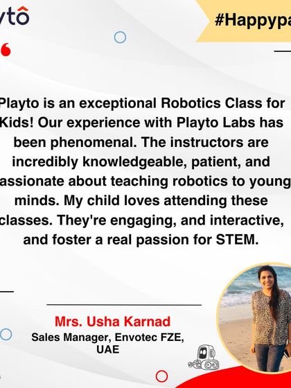 A Sales Manager from the UAE calls our classes "exceptional." She notes the instructors are knowledgeable, patient, and passionate, fostering a real love for STEM through engaging and interactive sessions.