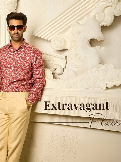 Extravagant Flair. This red floral shirt is a luxury piece made to express and impress, adding a touch of personality to your weekend wardrobe.