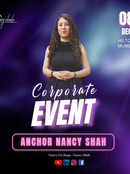 An announcement for a corporate event I hosted at the Hilton, Mumbai, showcasing the high-profile venues I work at.
