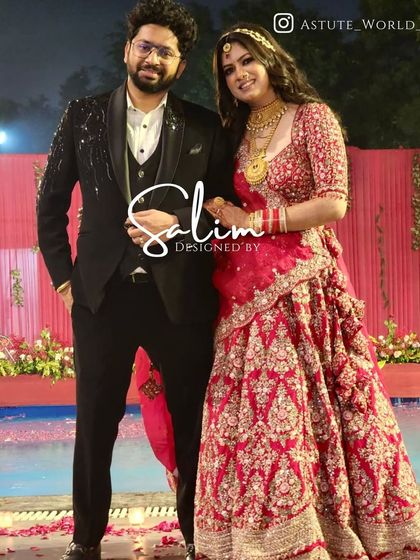 A groom on his wedding day in a custom black three-piece tuxedo with embellished lapels. It's a privilege to be a part of such important moments.