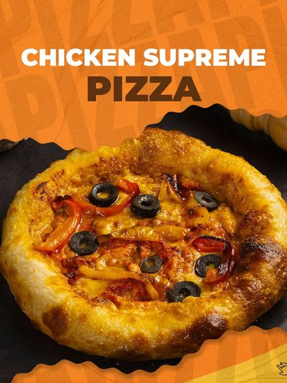 For the ultimate chicken lover, our Chicken Supreme pizza is loaded with savory chicken, peppers, and olives on our signature sourdough base.