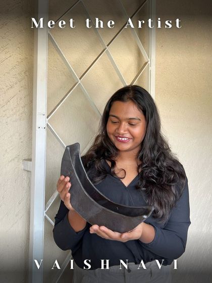 Meet the artist: Vaishnavi, a psychologist whose pottery is inspired by the calming beauty of the moon and stars.