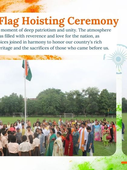 Our flag hoisting ceremony on Independence Day is a moment of deep patriotism and unity. The atmosphere was filled with reverence and love for the nation as we honored our country's rich heritage.