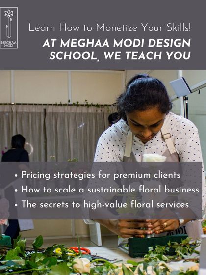 I teach you how to monetize your skills. My curriculum covers pricing strategies for premium clients, how to scale a sustainable floral business, and the secrets to creating high-value floral services.