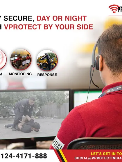 Stay secure, day or night, with VProtect by your side. This image shows my command center monitoring a situation, ready to dispatch the response team. This seamless coordination is what keeps you safe.