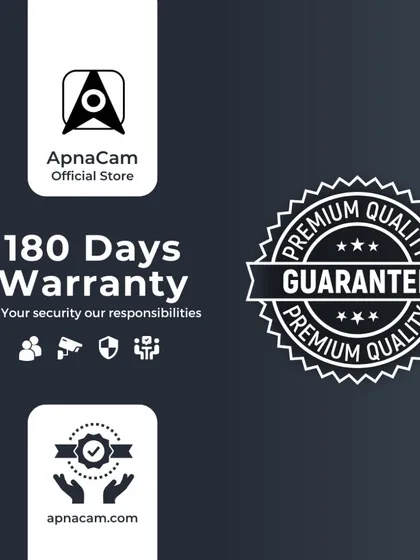 Your security is my responsibility, and I stand by the quality of my products. All my cameras come with a 180-day warranty for your peace of mind.