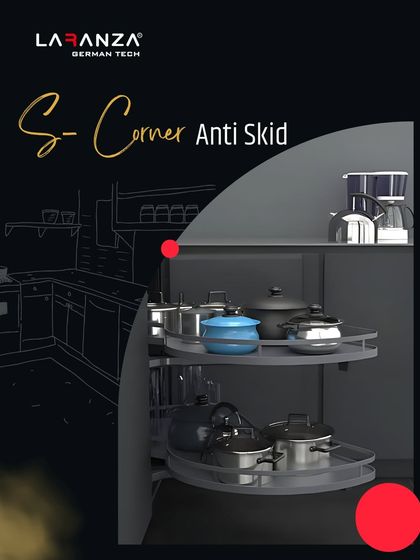 My S-Corner Anti-Skid unit ensures smooth access and secure storage. The anti-skid surface prevents items from shifting, optimizing every inch of your corner cabinet.