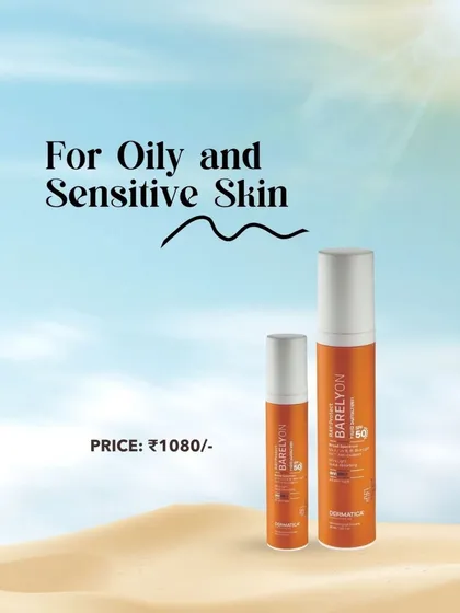 For oily and sensitive skin, I recommend the Barelyon sunscreen. It's lightweight, non-greasy, and gentle, so it protects without clogging pores or causing irritation.