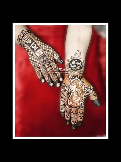 A view of the palm and back-of-hand designs together.