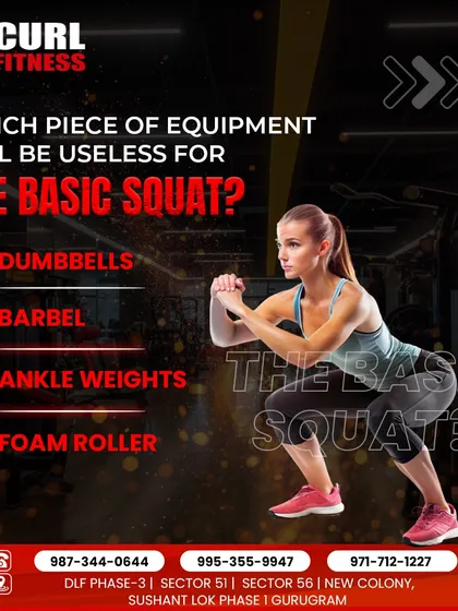A fun quiz to test your knowledge. Which piece of equipment is useless for a basic squat? It's a good reminder that you don't always need fancy gear.