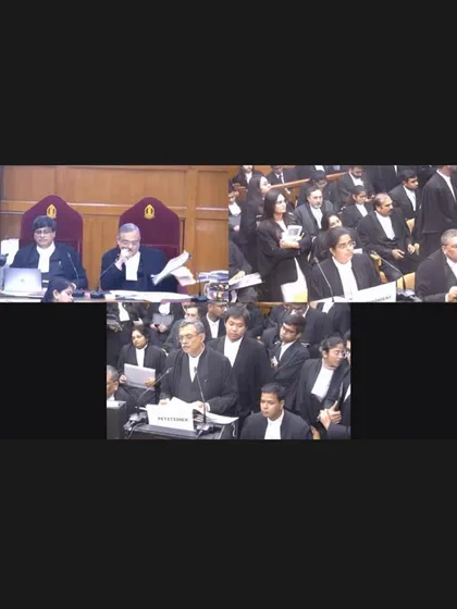 Presenting arguments in the Sahara matter before the Hon’ble Supreme Court. This screenshot captures a moment of intense focus during the hearing where the court upheld the substantial costs imposed.