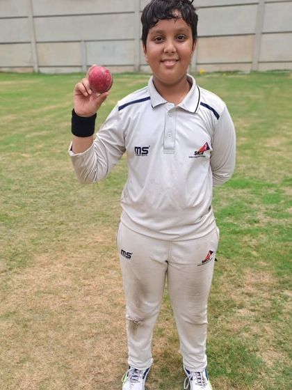 Kiaan, holding the match ball after his excellent bowling performance, helped the Tigers secure a victory. We recognize and celebrate individual contributions to the team's success.
