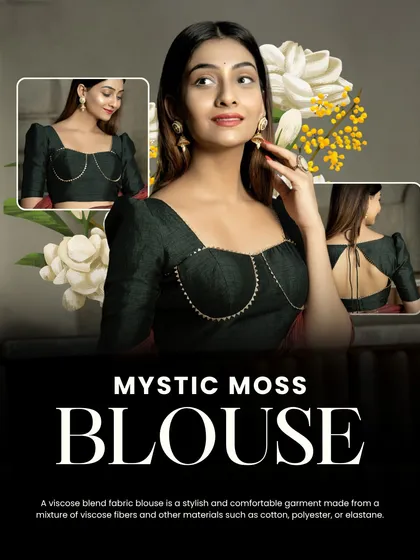 Meet the Mystic Moss Blouse, where modern design meets timeless grace. I crafted this piece from a luxurious viscose blend with delicate beading along the bustline for a stylish and comfortable fit that’s perfect for cocktail nights.