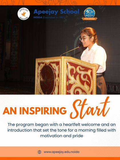 The special assembly with alumna Ms. Ashi Sharma began with a heartfelt welcome and an introduction that set the tone for a morning filled with motivation and pride for all our students.