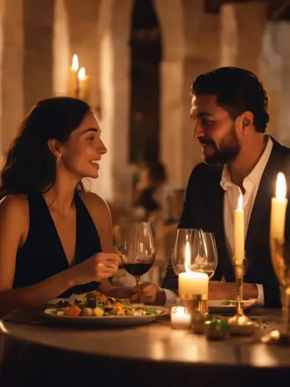 A couple shares an intimate moment during our New Year's celebration, showcasing how we make festive occasions feel personal and romantic.