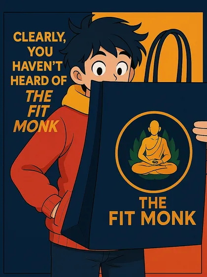 The story begins. "Clearly, you haven't heard of The Fit Monk." This is the first panel of a comic showing how my meals can change your perspective on diet food.
