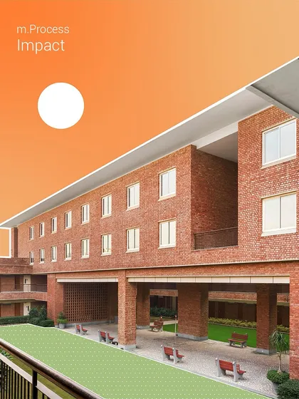 This image of a brick building with open, stilted areas is used to illustrate the positive impact of our designs. The focus is on creating liveable, well-ventilated spaces that are in harmony with the environment.
