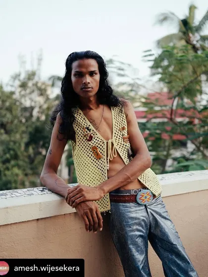 Grooming for a male model for the Amesh Wijesekera 'Beyond Borders' campaign. I styled his long hair to look natural and kept the skin clean and fresh for this outdoor shoot.
