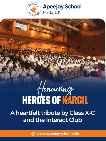 We honored the heroes of Kargil with a heartfelt tribute by Class X-C and the Interact Club. The packed auditorium reflects the solemnity and respect with which our school community marks Kargil Vijay Diwas.