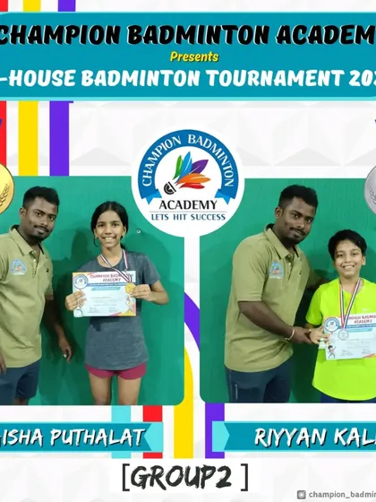 Celebrating the success of our students from our in-house tournament. Congratulations to Naisha and Riyyan for their fantastic performance. We believe healthy competition helps every player grow.