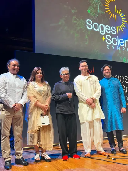 On stage at Harvard University's Sanders Theater with Deepak Chopra after performing my song "Shankara" for the first time. I'm so grateful to the Chopra Foundation for the invitation to share my art.