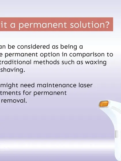 "Is it a permanent solution?" Compared to traditional methods, laser hair reduction offers a much more permanent result. After the initial sessions, you may only need occasional maintenance treatments to keep your skin smooth.