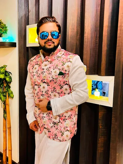 Indian festivals remind us of our history and pride. A photo of me in a beautiful floral jacket and ethnic wear, celebrating the festival of lights, Diwali.