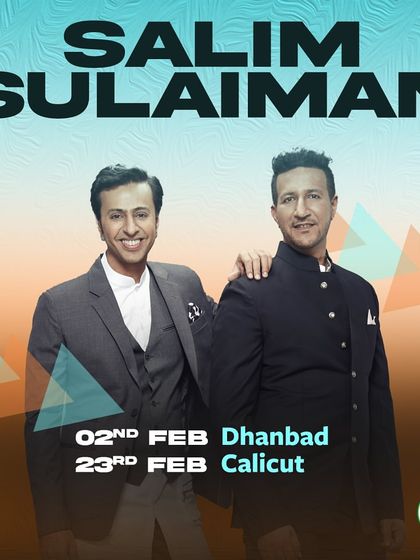 A promotional poster for Salim-Sulaiman's February shows in Dhanbad and Calicut, part of our comprehensive monthly lineup.