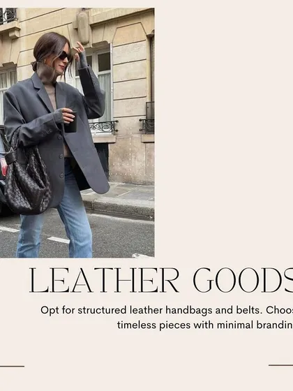 The foundation of the "Old Money" look is high-quality leather goods. Opt for structured handbags and belts with minimal branding for a look that is timeless and sophisticated.