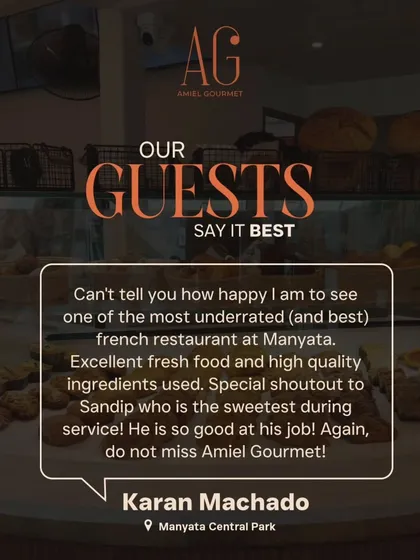 Building trust, one review at a time. Karan's review for my Manyata location praises the excellent fresh food and high-quality ingredients. It makes me so happy to see this feedback.