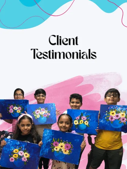 Our students' happiness is our greatest testimonial. We love seeing them proudly display the art they've created in our classes.