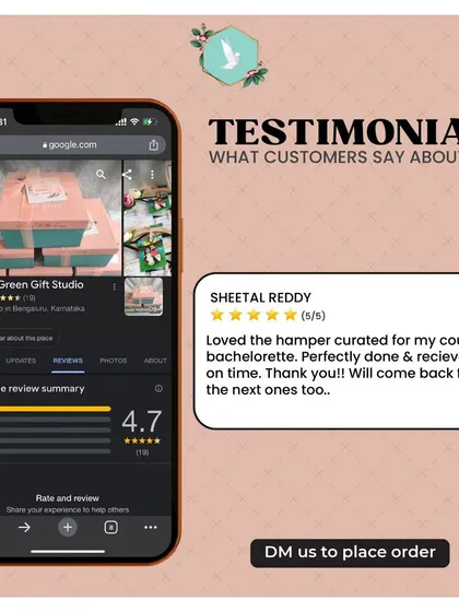 Nothing makes my heart fuller than hearing from happy customers. This wonderful feedback is why I pour so much love and effort into every single hamper I create. Your joy is my biggest reward.