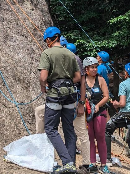 Our 42nd workshop was blessed with perfect Bangalore weather. We welcomed 18 new faces, helping them tackle fears and learn new skills in a day filled with laughter, new friendships, and the joy of climbing.