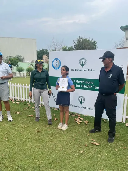 Aaradhya Rawat, winner of her age category at the IGU Feeder in Gurgaon.