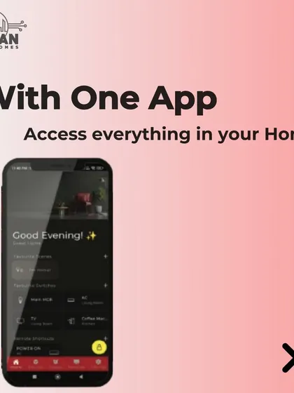 With one app, you can access everything in your home. This graphic demonstrates the journey from our app to our smart switches and locks, all integrated into a single, seamless ecosystem.