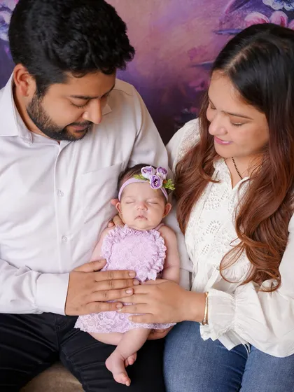 The first family portrait. I encourage parents to join in during newborn sessions to capture the profound love and connection that fills the room when a new baby arrives.