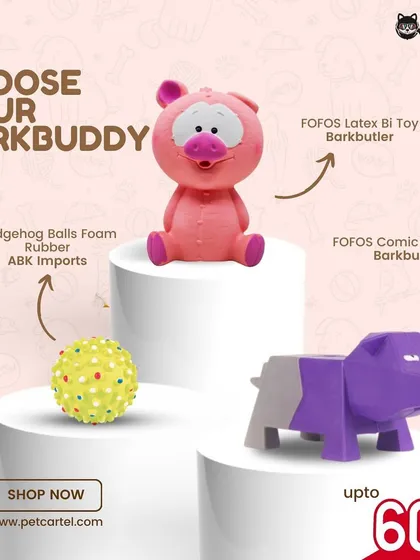 Playtime is serious business, and we've got the toys to prove it. Here's a look at some of our fun and durable dog toys, like the FOFOS Barkbutler and Hedgehog Balls. We often have great deals, making it easy to keep your pet engaged and happy.