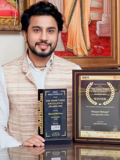 The MSME Times Excellence Award for 'Emerging Fine Artist'. A beautiful recognition of my journey.