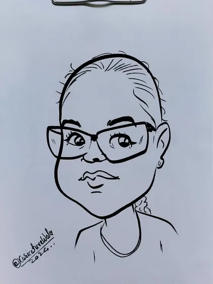 A caricature of a cute follower. I sometimes take requests from my audience.